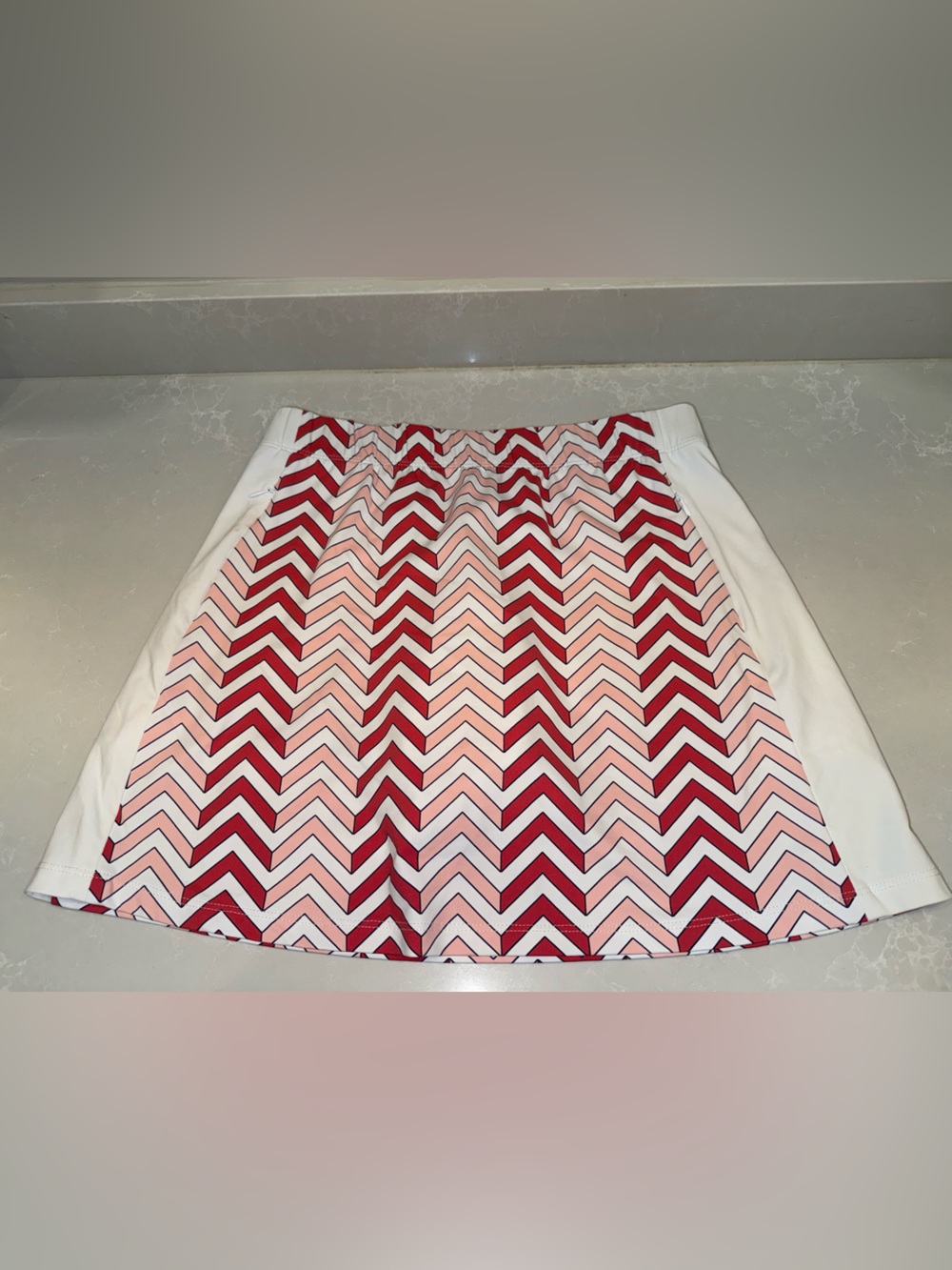 J.McLaughlin Catalina Cloth Chevron Geometric Skort Pink Red White Small